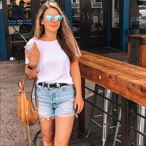 Abercrombie High Rise Mid-length Denim Shorts